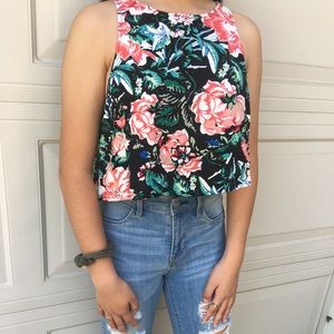 Open-back floral tank